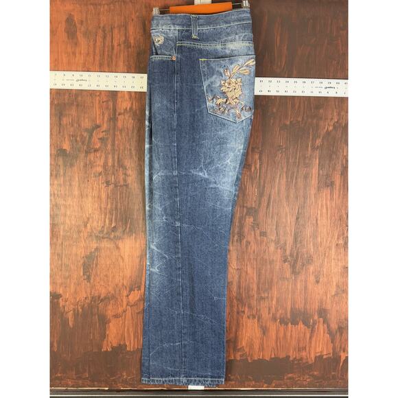 Phat Classics Phat Farm Wide Leg‎ Embroidered Y2K Vintage Denim Jeans Mens 38x34 - Picture 7 of 13